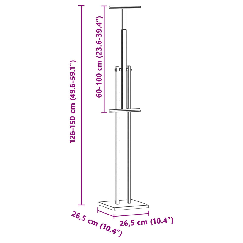 vidaXL Stoiska na targi 2 szt. Czarny 26,5 x 26,5 x 150 cm Stal