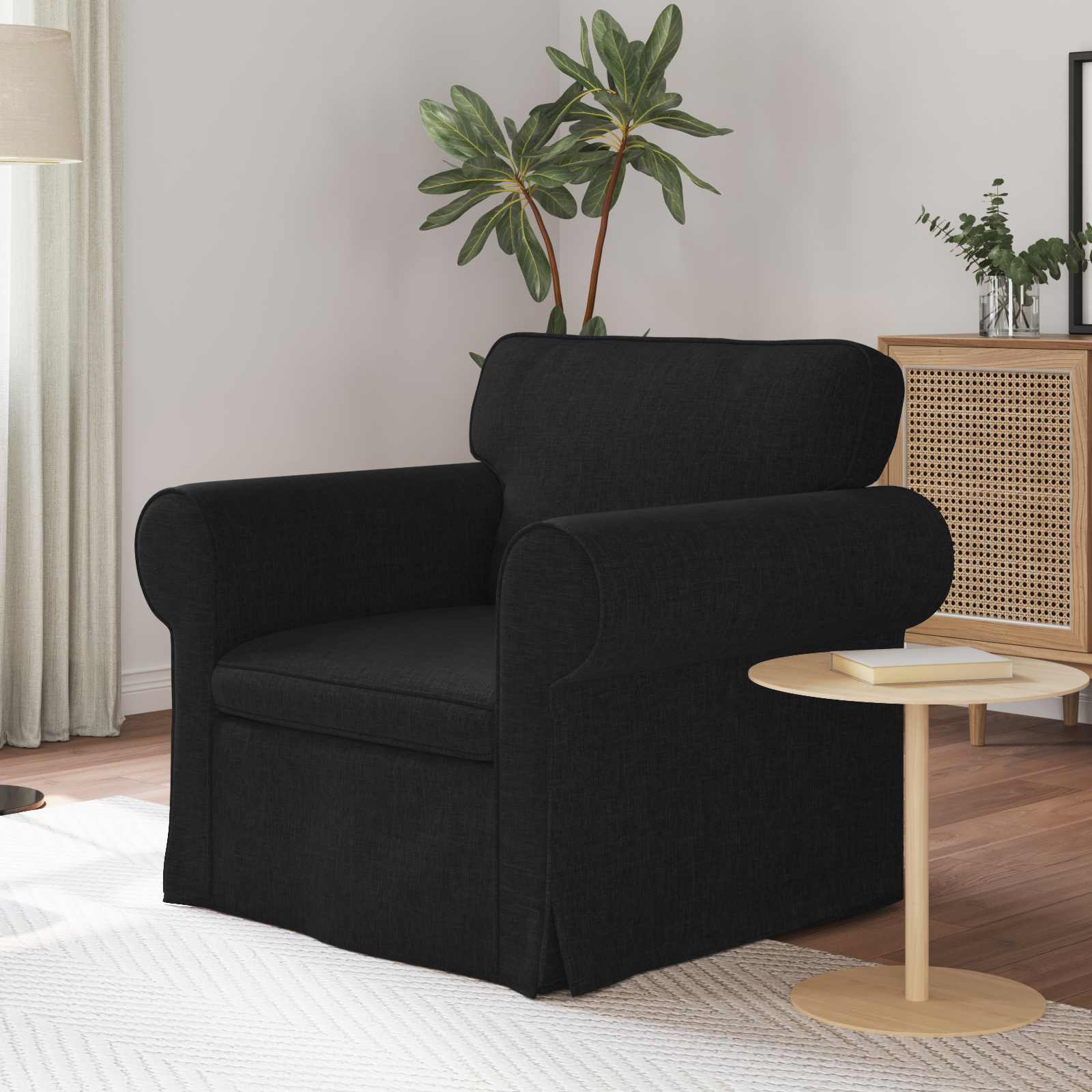 vidaXL Sofa Czarny 95 x 82 x 80 cm tkanina