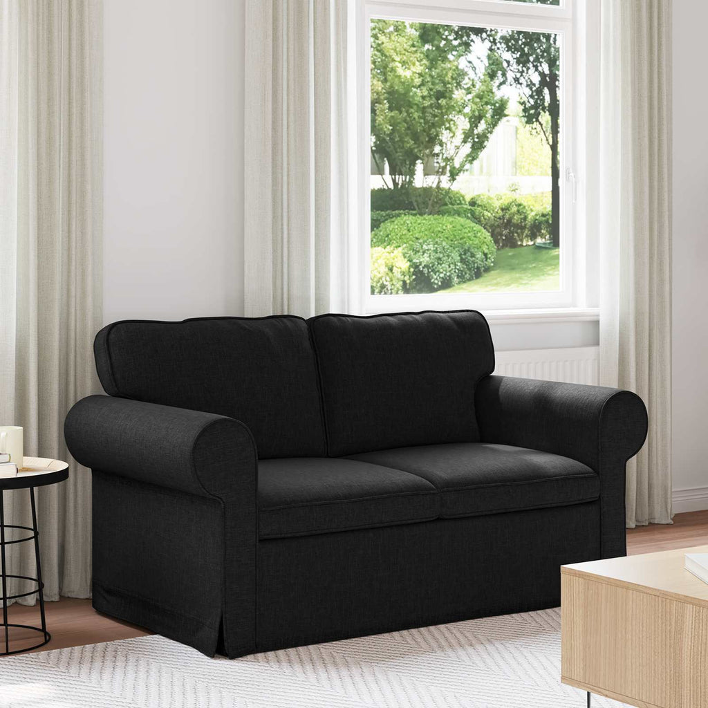 vidaXL Sofa Czarny 155 x 82 x 80 cm tkanina
