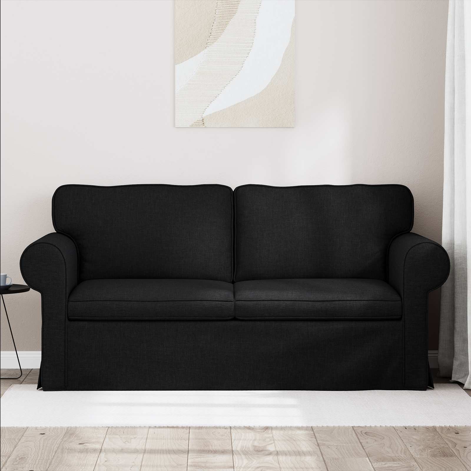 vidaXL Sofa Czarny 175 x 82 x 80 cm tkanina