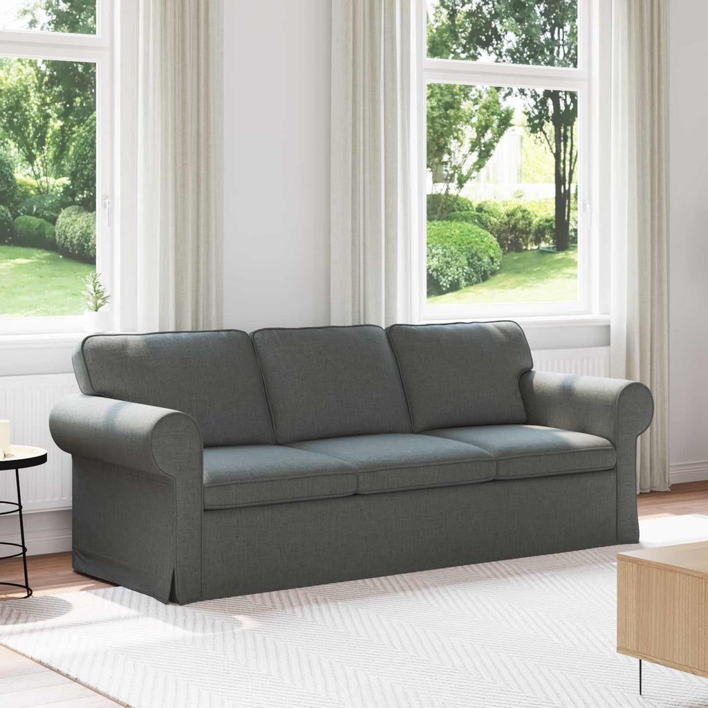 vidaXL Sofa Ciemnoszary 215 x 82 x 80 cm tkanina
