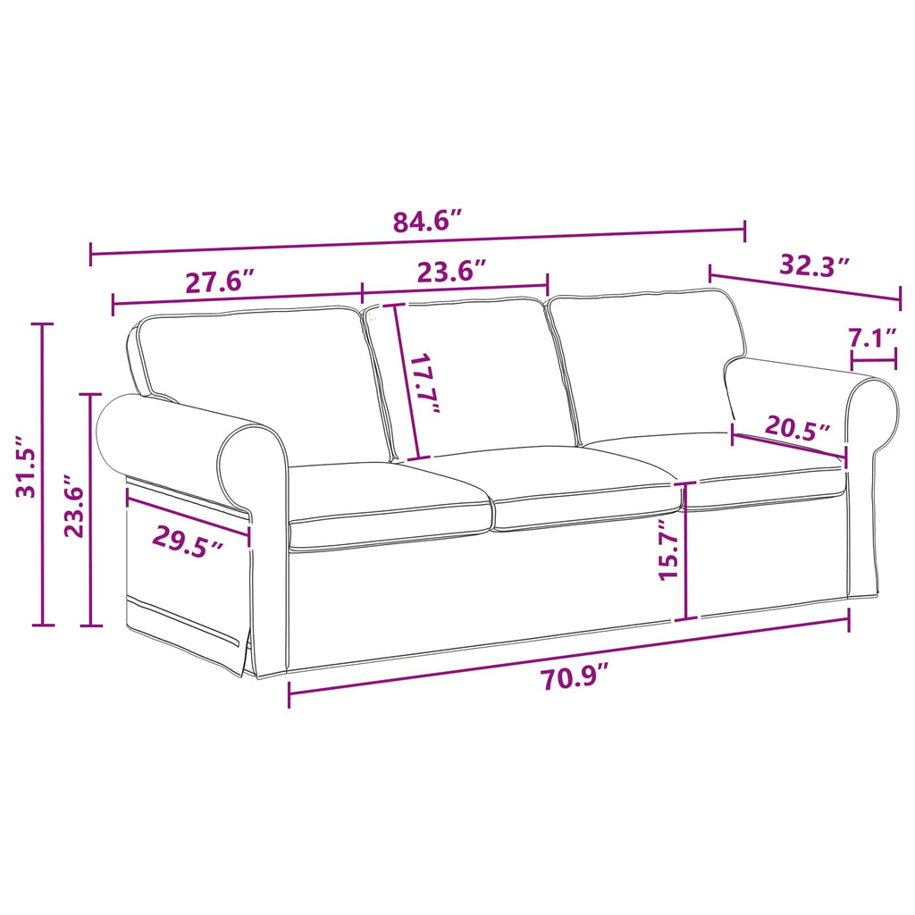 vidaXL Sofa Ciemnoszary 215 x 82 x 80 cm tkanina