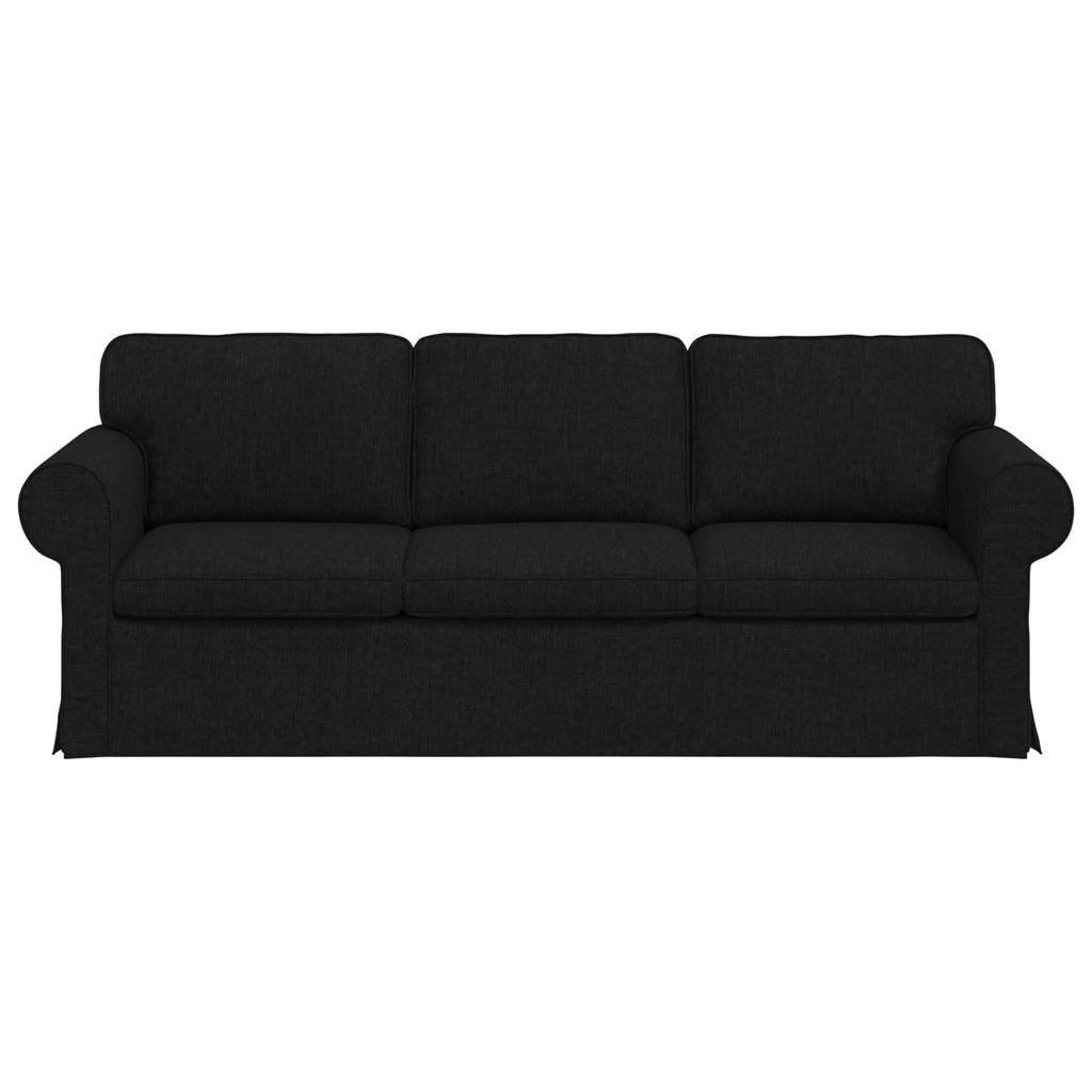 vidaXL Sofa Czarny 215 x 82 x 80 cm tkanina