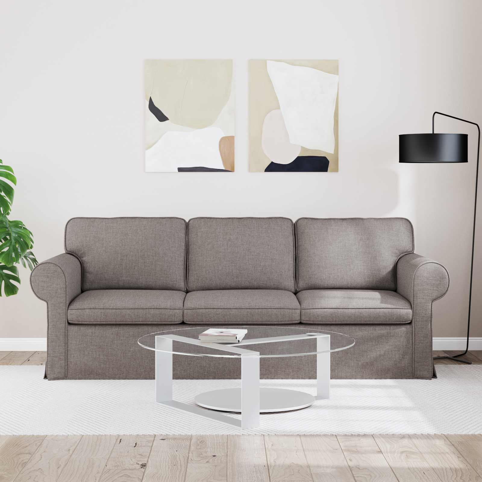 vidaXL Sofa Ciemnoszary 215 x 82 x 80 cm tkanina