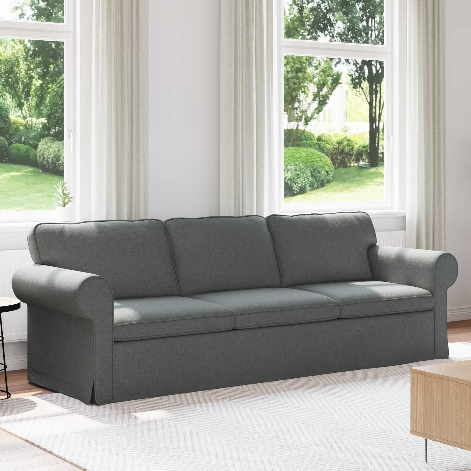 vidaXL Sofa Ciemnoszary 245 x 82 x 80 cm tkanina