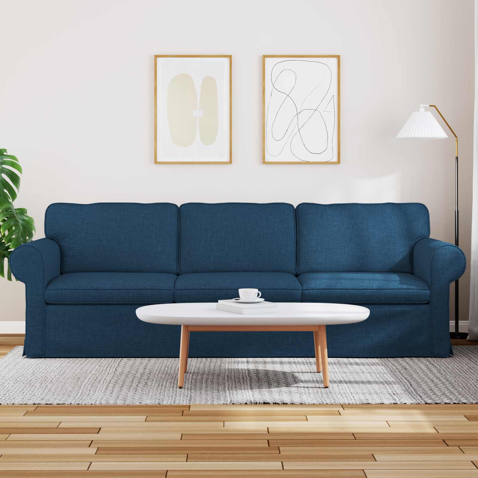 vidaXL Sofa Niebieski 245 x 82 x 80 cm tkanina