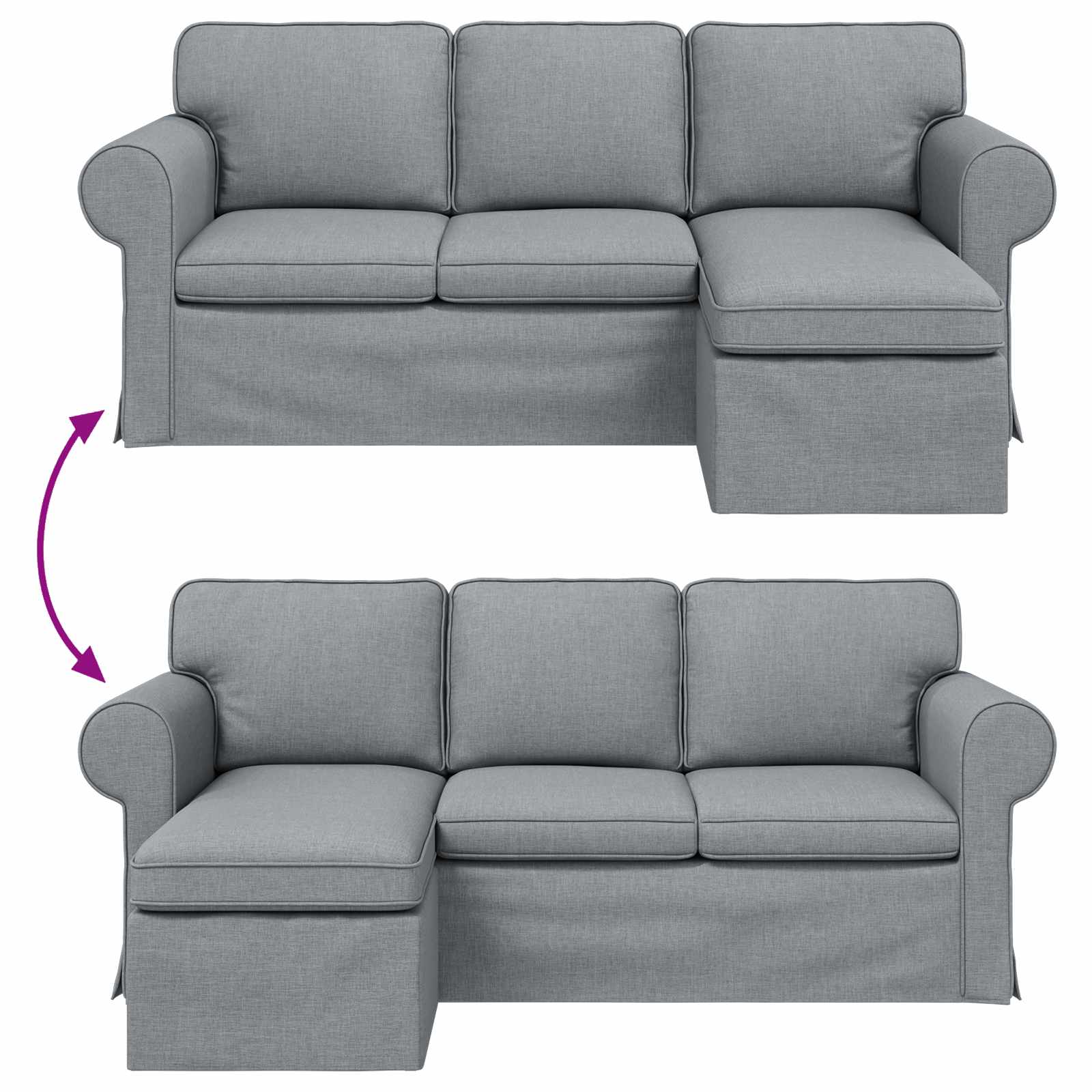 vidaXL Sofa Jasnoszary 195 x 138 x 80 cm tkanina