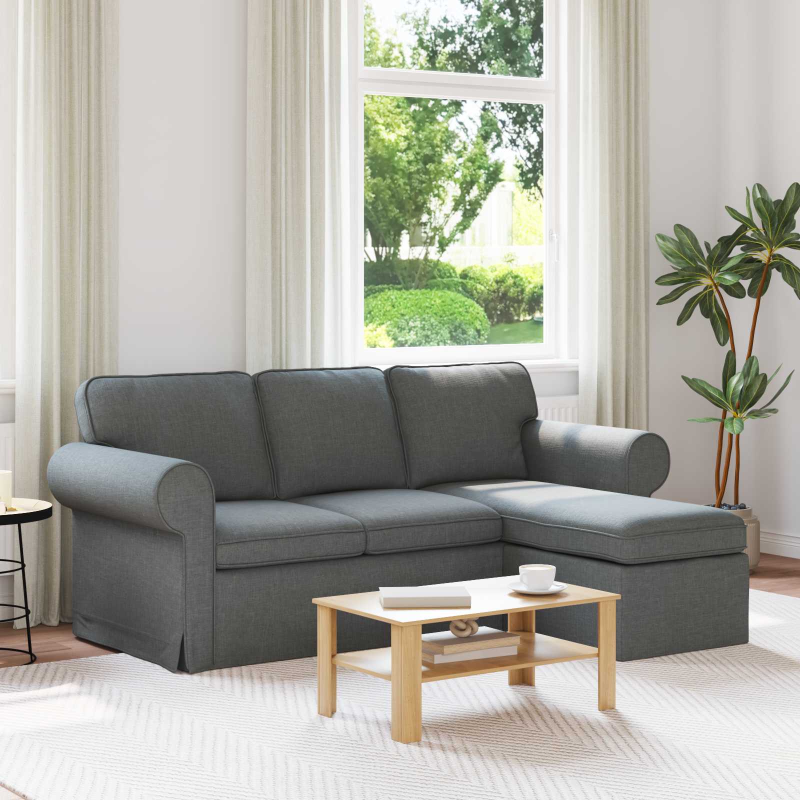 vidaXL Sofa Ciemnoszary 195 x 138 x 80 cm tkanina