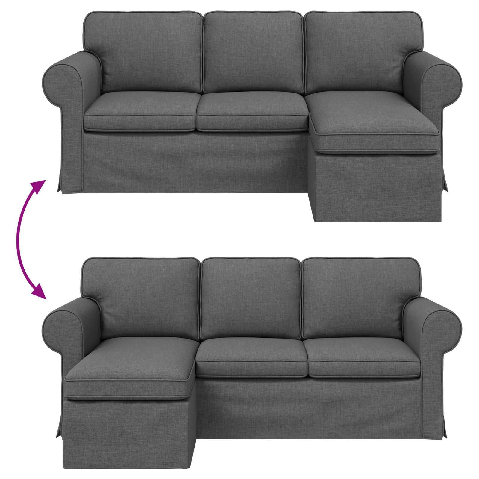 vidaXL Sofa Ciemnoszary 195 x 138 x 80 cm tkanina