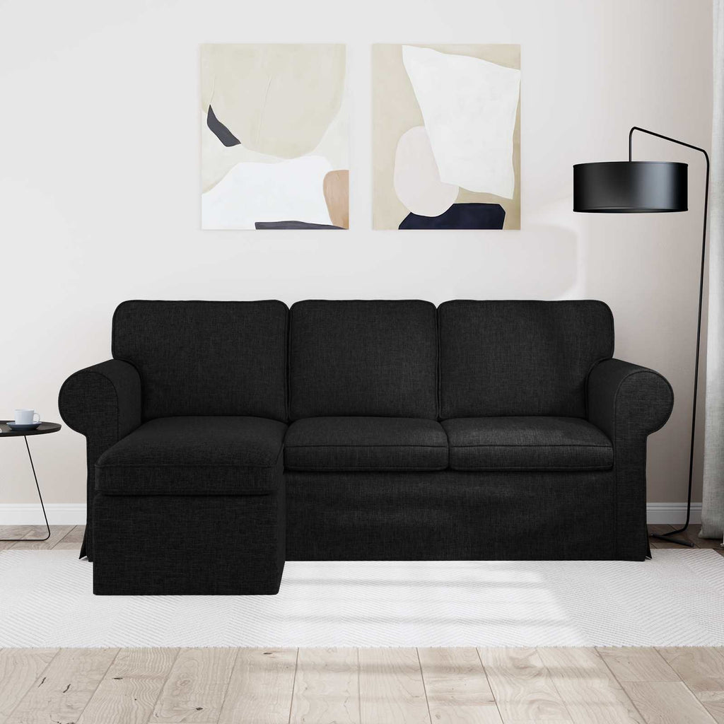 vidaXL Sofa Czarny 195 x 138 x 80 cm tkanina
