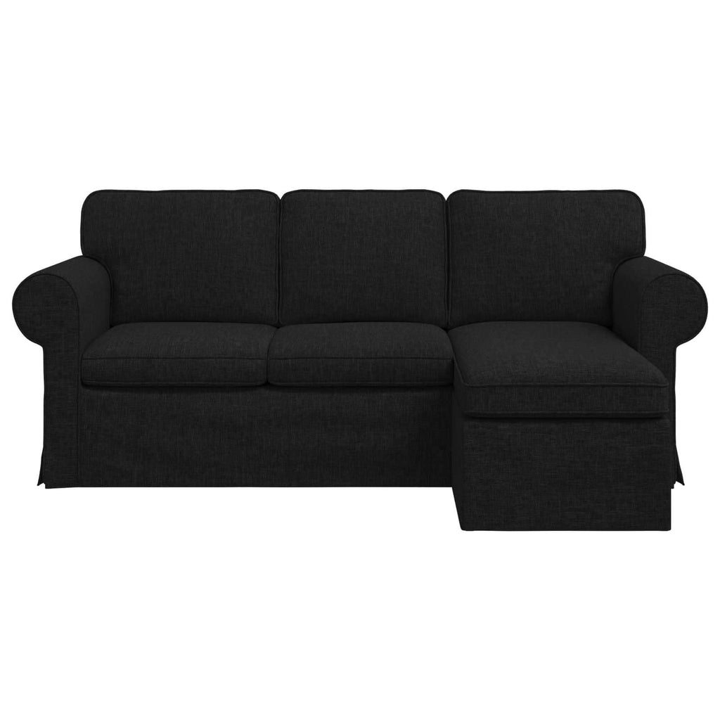 vidaXL Sofa Czarny 195 x 138 x 80 cm tkanina