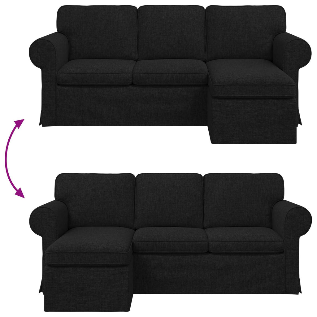 vidaXL Sofa Czarny 195 x 138 x 80 cm tkanina