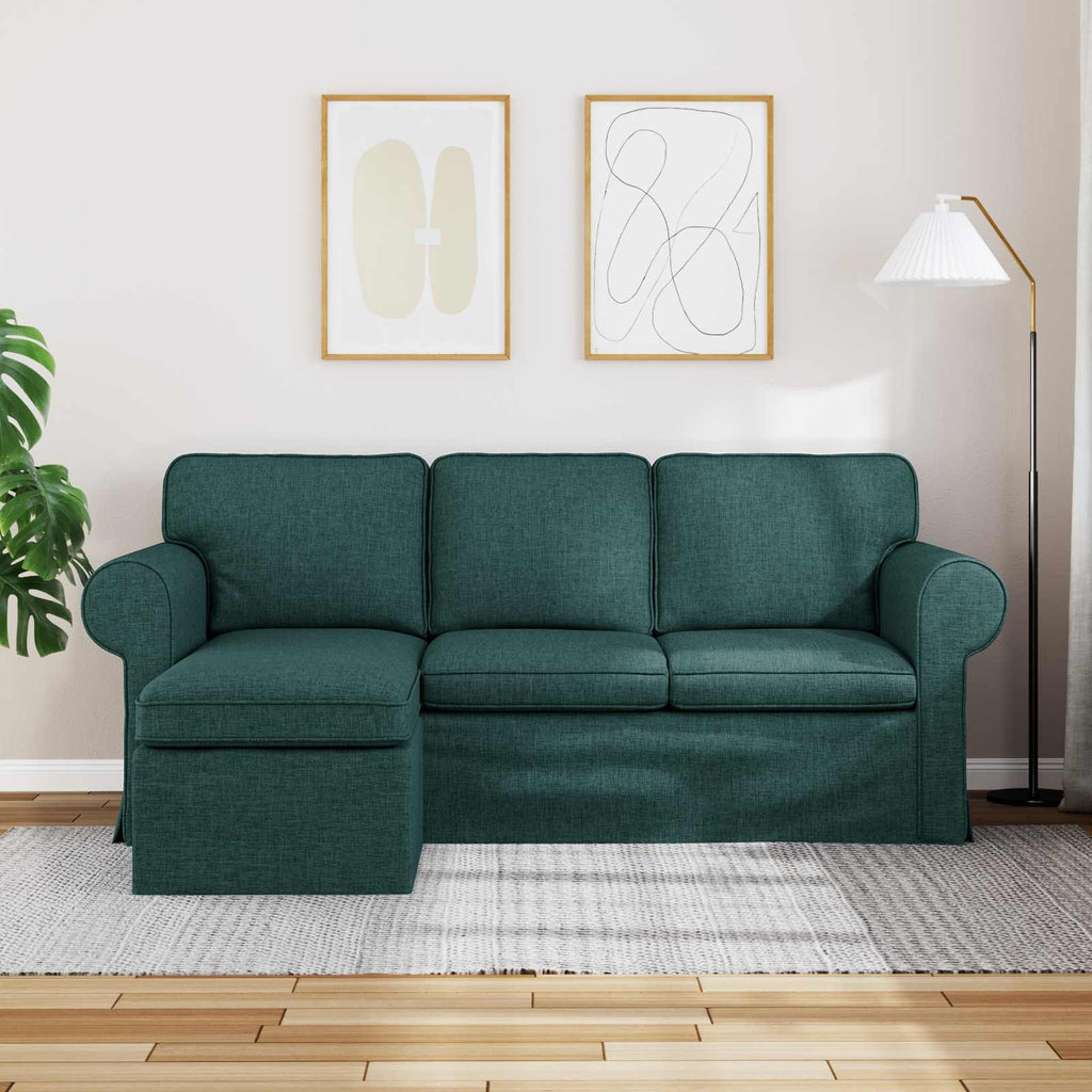 vidaXL Sofa Ciemna zieleń 195 x 138 x 80 cm tkanina