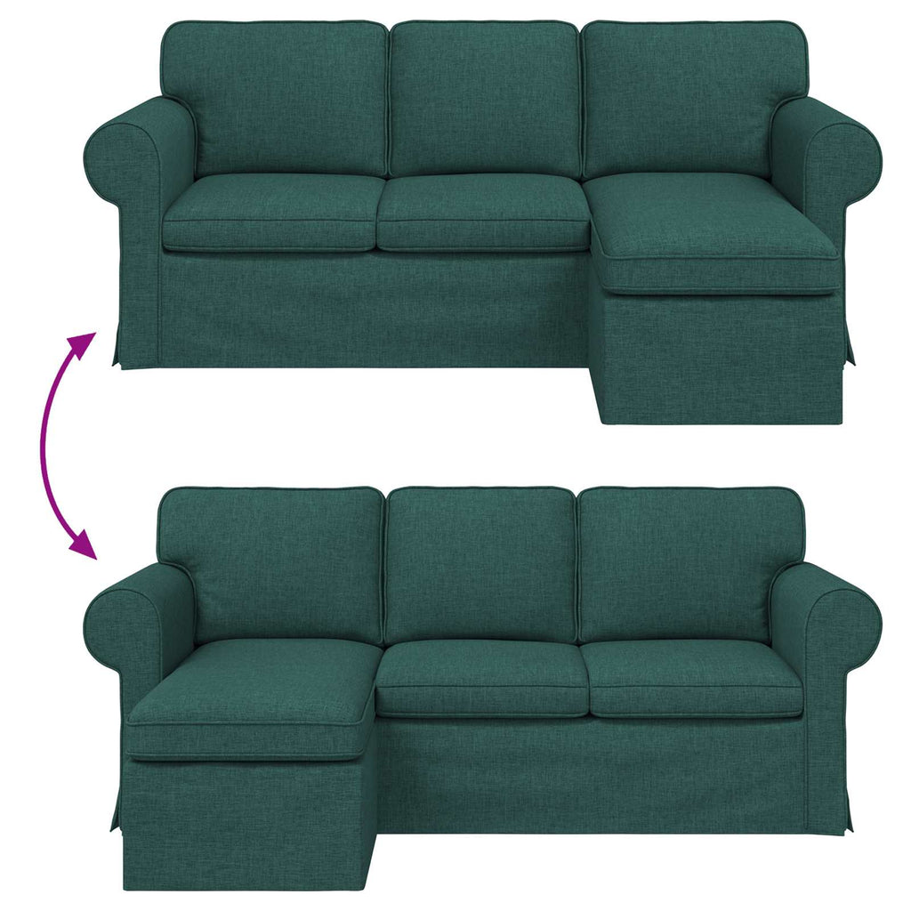 vidaXL Sofa Ciemna zieleń 195 x 138 x 80 cm tkanina