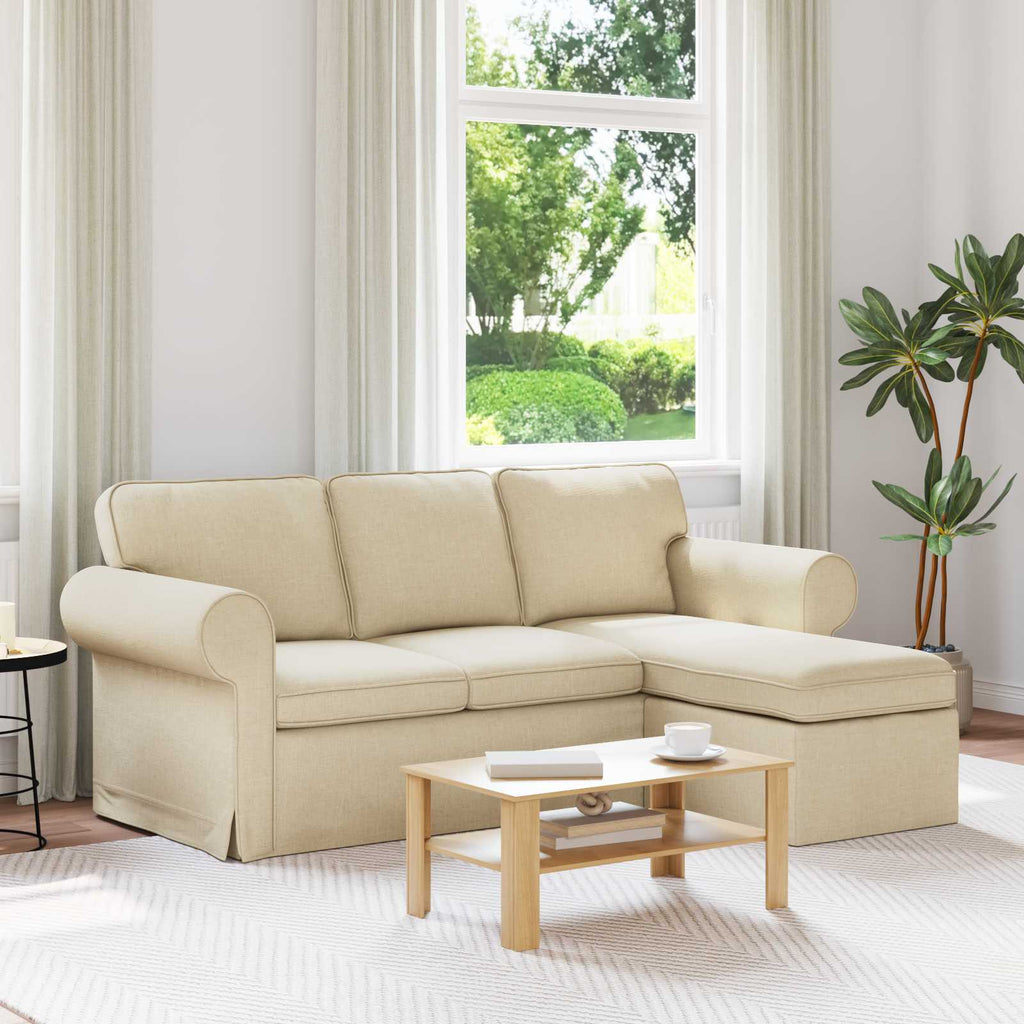 vidaXL Sofa Kremowy 195 x 138 x 80 cm tkanina