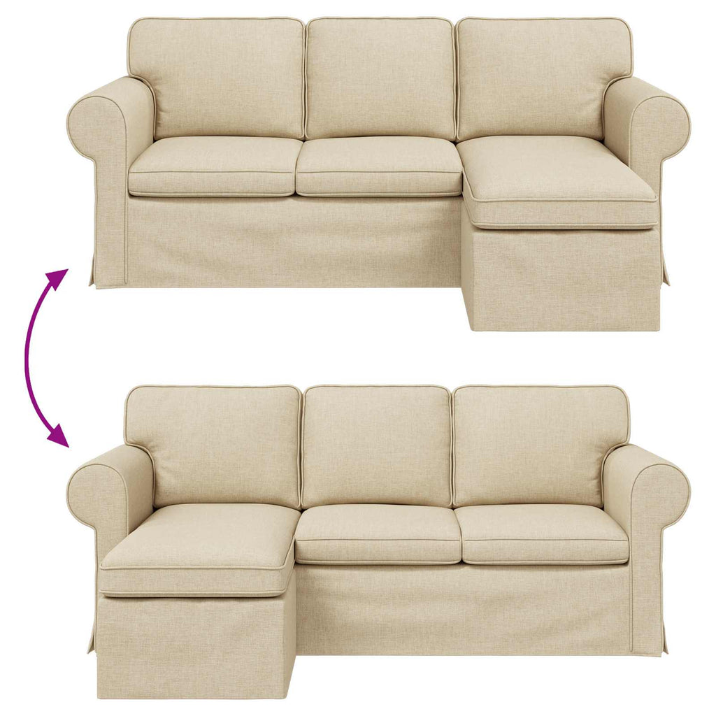 vidaXL Sofa Kremowy 195 x 138 x 80 cm tkanina