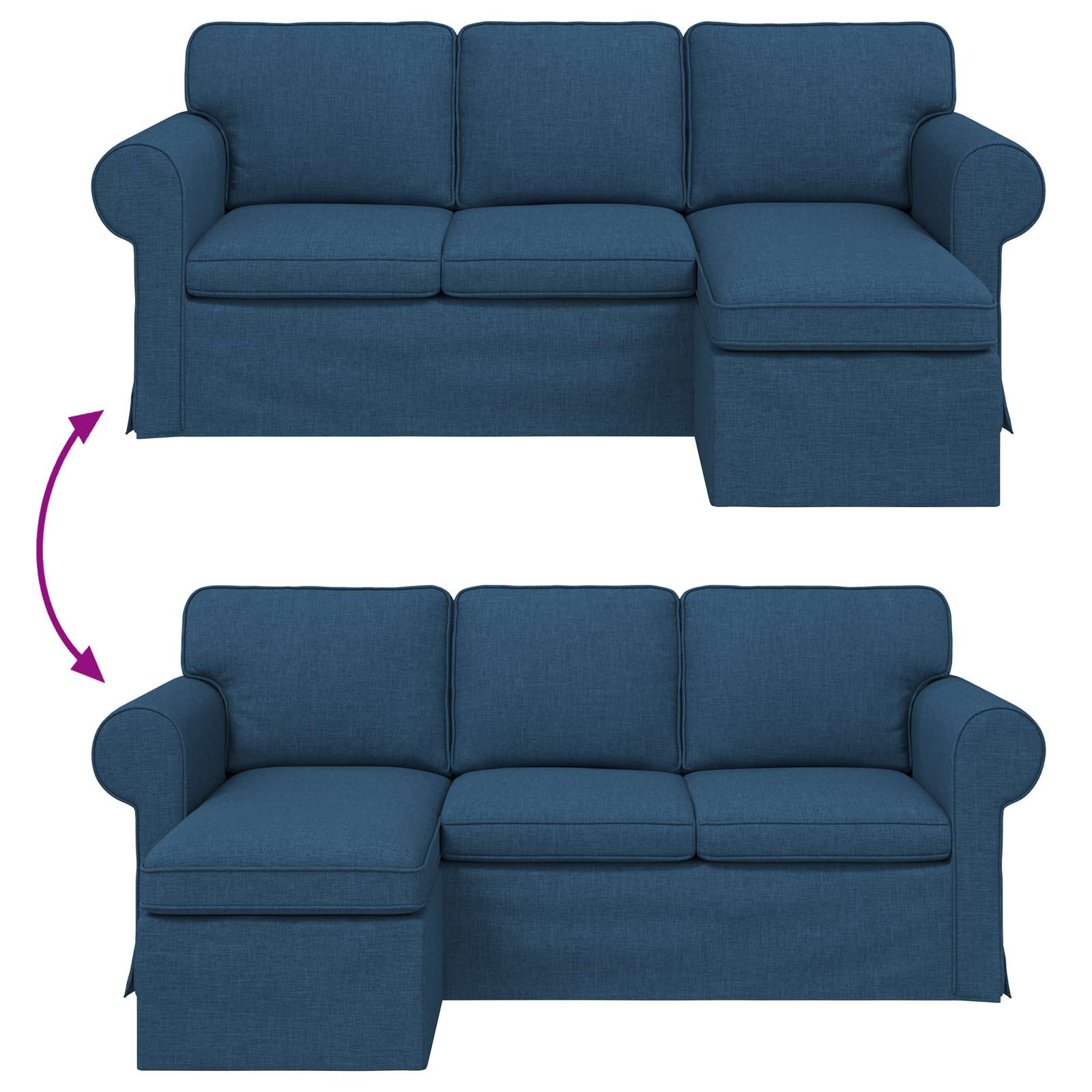 vidaXL Sofa Niebieski 195 x 138 x 80 cm tkanina