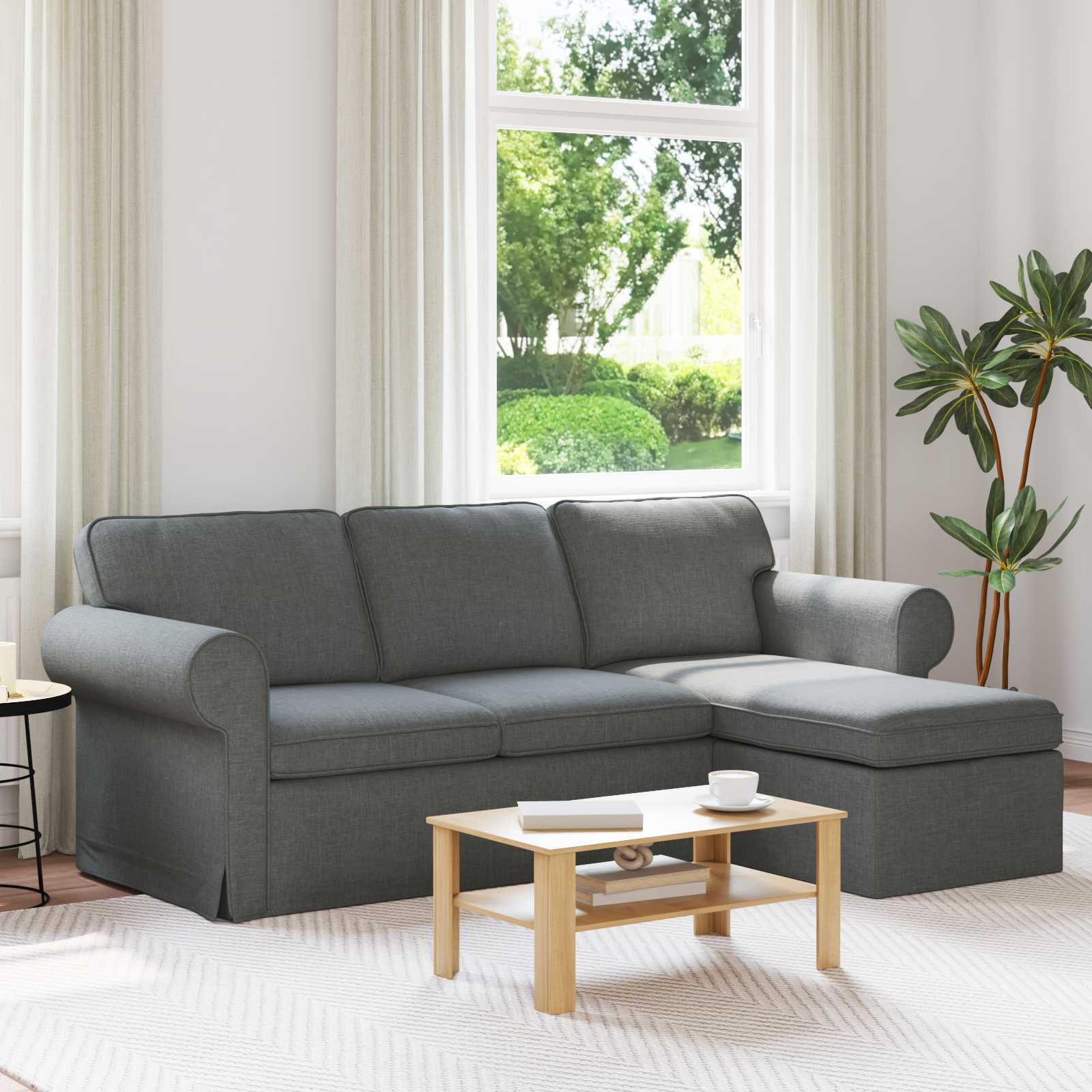 vidaXL Sofa Ciemnoszary 215 x 138 x 80 cm tkanina