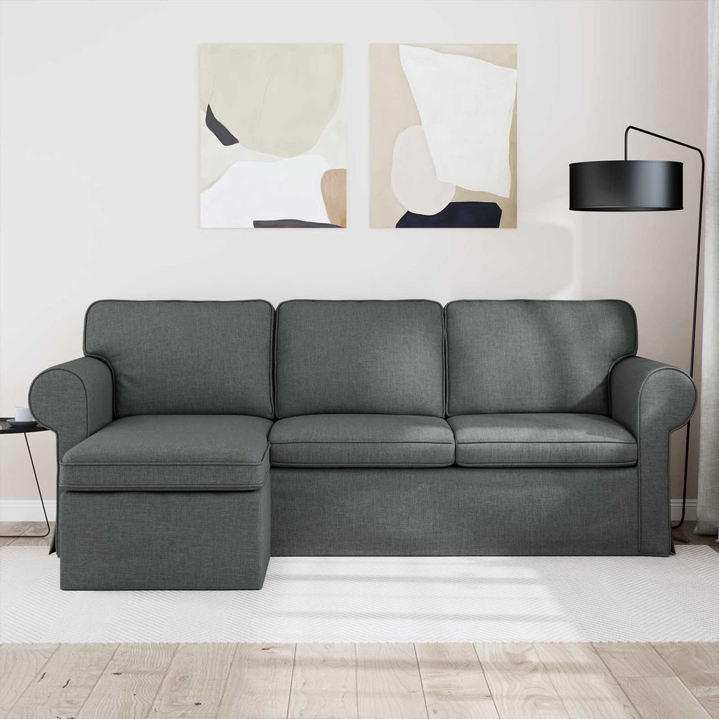 vidaXL Sofa Ciemnoszary 215 x 138 x 80 cm tkanina
