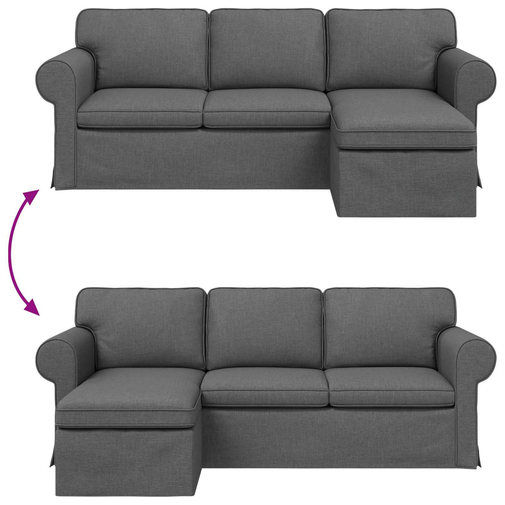 vidaXL Sofa Ciemnoszary 215 x 138 x 80 cm tkanina
