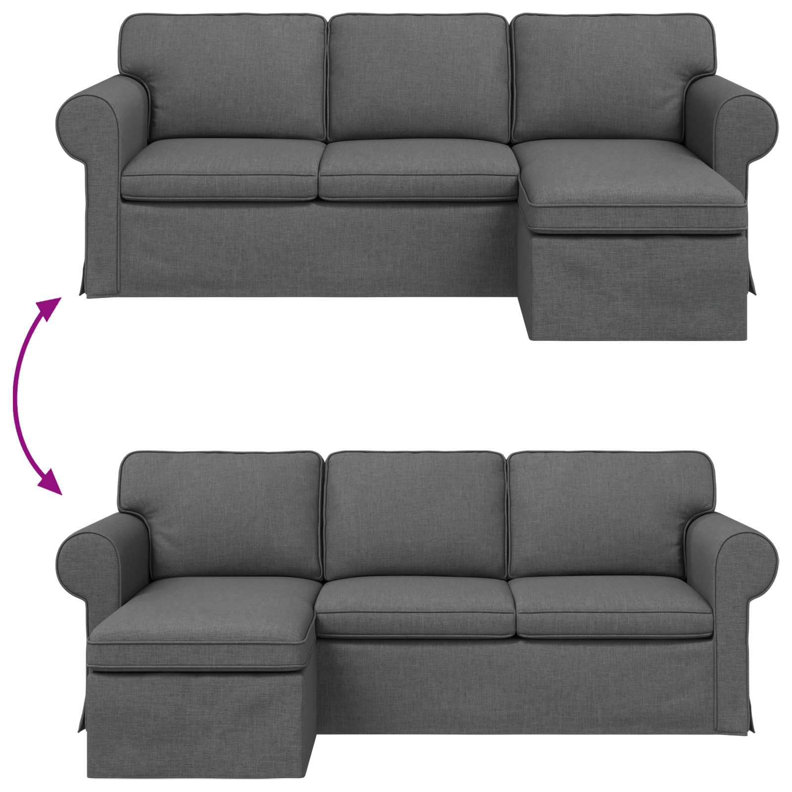 vidaXL Sofa Ciemnoszary 215 x 138 x 80 cm tkanina