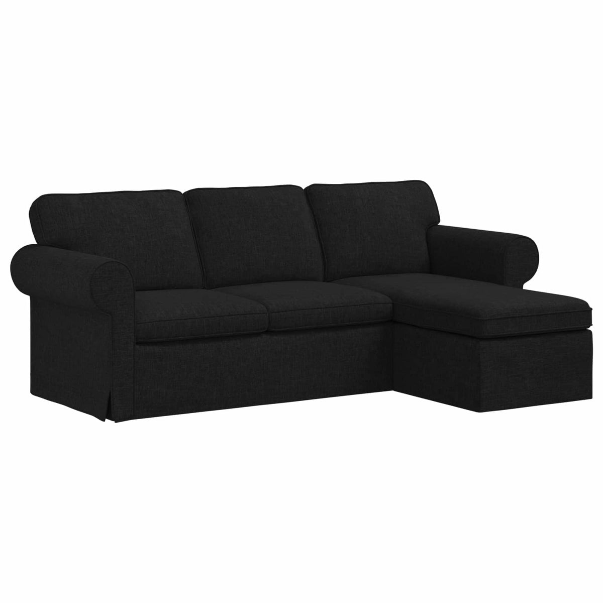 vidaXL Sofa Czarny 215 x 138 x 80 cm tkanina
