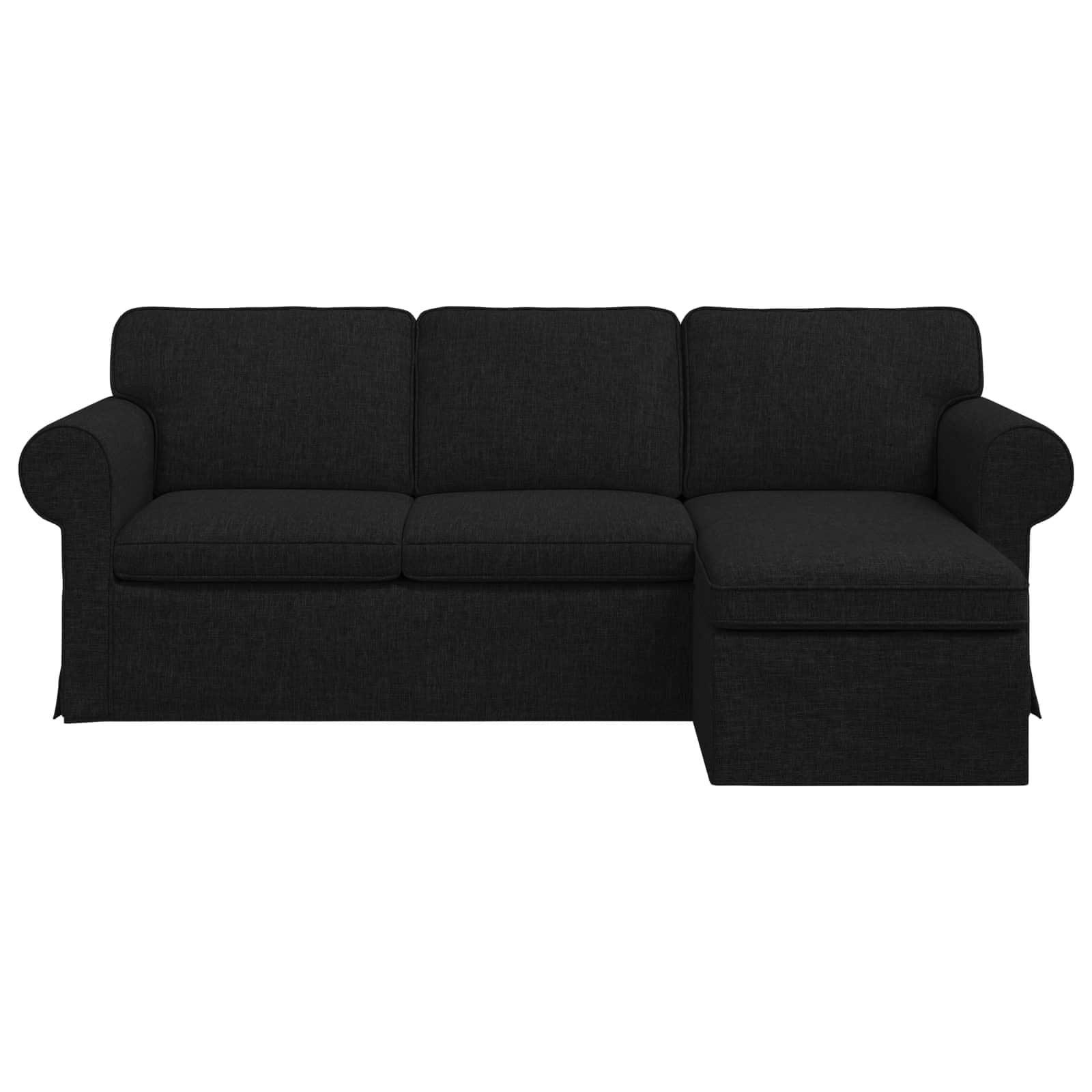 vidaXL Sofa Czarny 215 x 138 x 80 cm tkanina