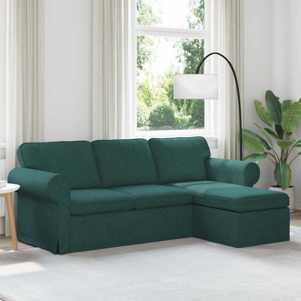 vidaXL Sofa Ciemna zieleń 215 x 138 x 80 cm tkanina
