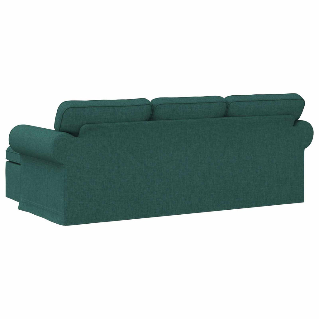 vidaXL Sofa Ciemna zieleń 215 x 138 x 80 cm tkanina