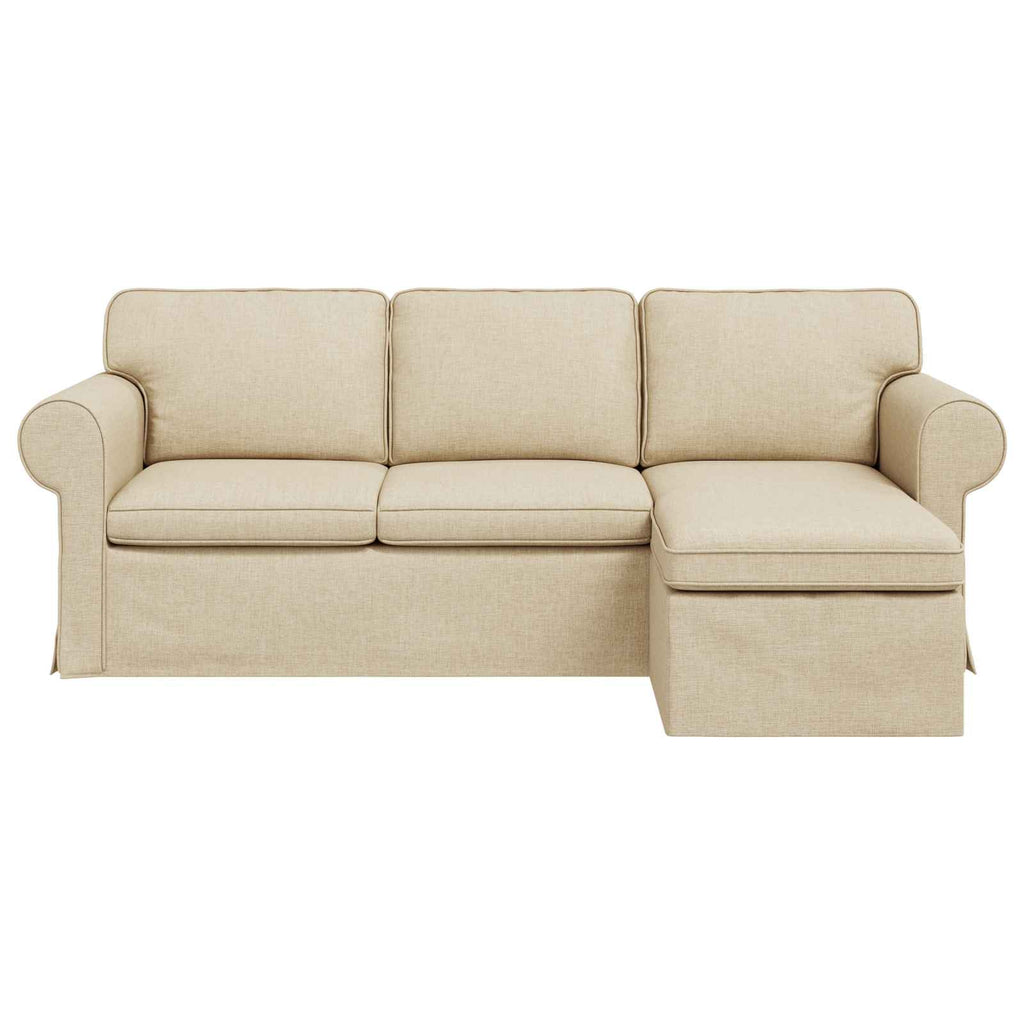 vidaXL Sofa Kremowy 215 x 138 x 80 cm tkanina