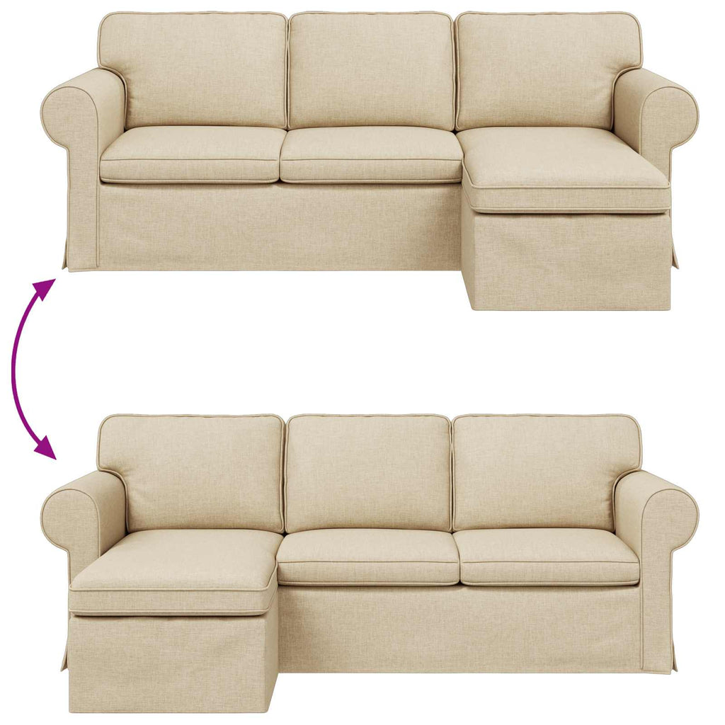 vidaXL Sofa Kremowy 215 x 138 x 80 cm tkanina