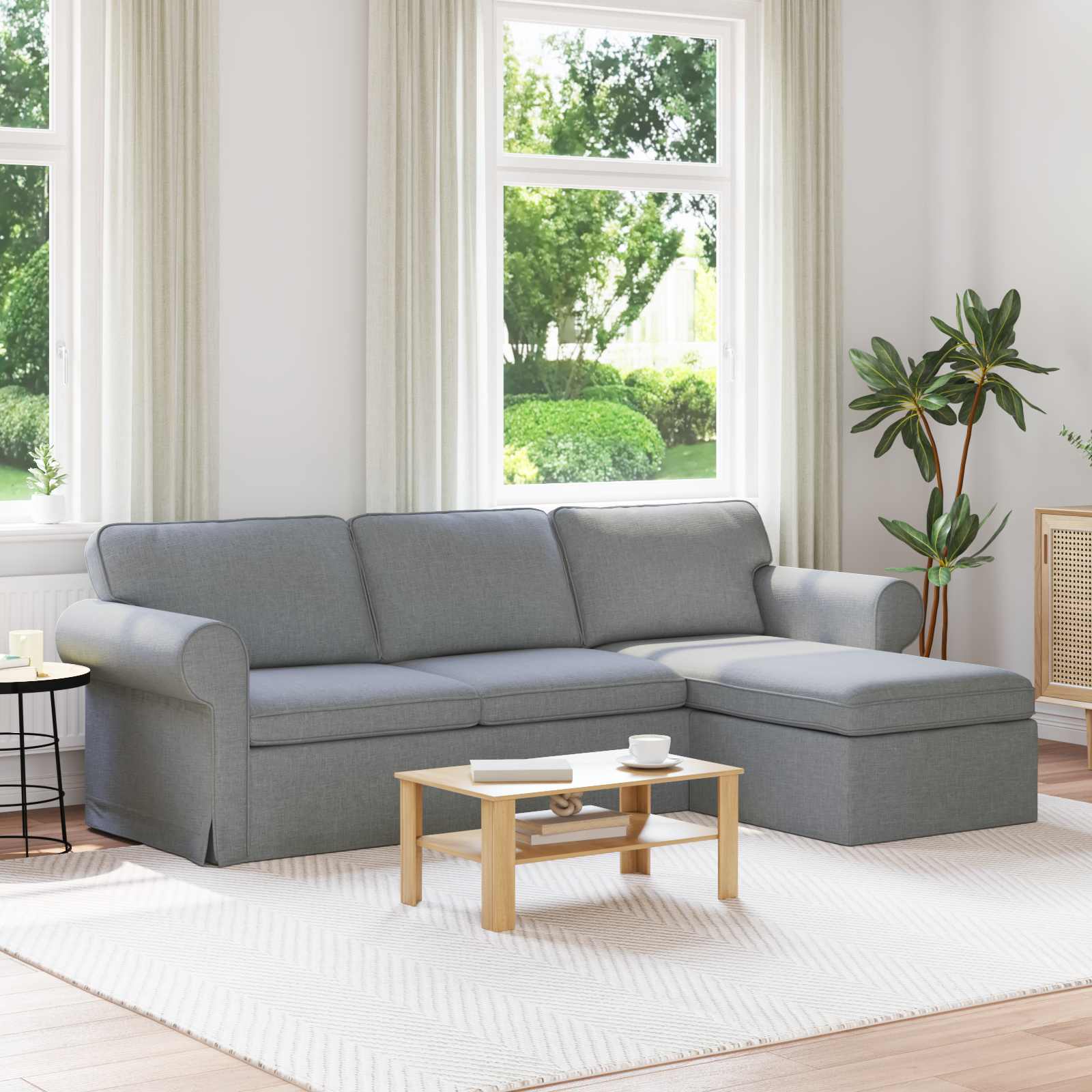 vidaXL Sofa Jasnoszary 245 x 138 x 80 cm tkanina
