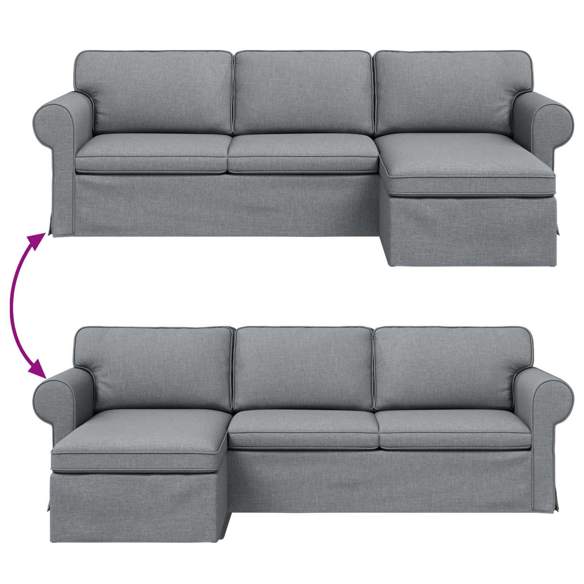 vidaXL Sofa Jasnoszary 245 x 138 x 80 cm tkanina