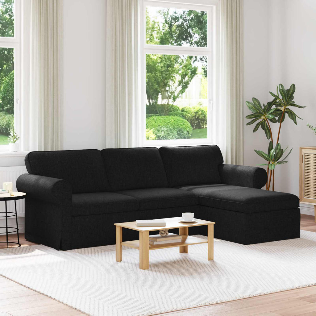 vidaXL Sofa Czarny 245 x 138 x 80 cm tkanina