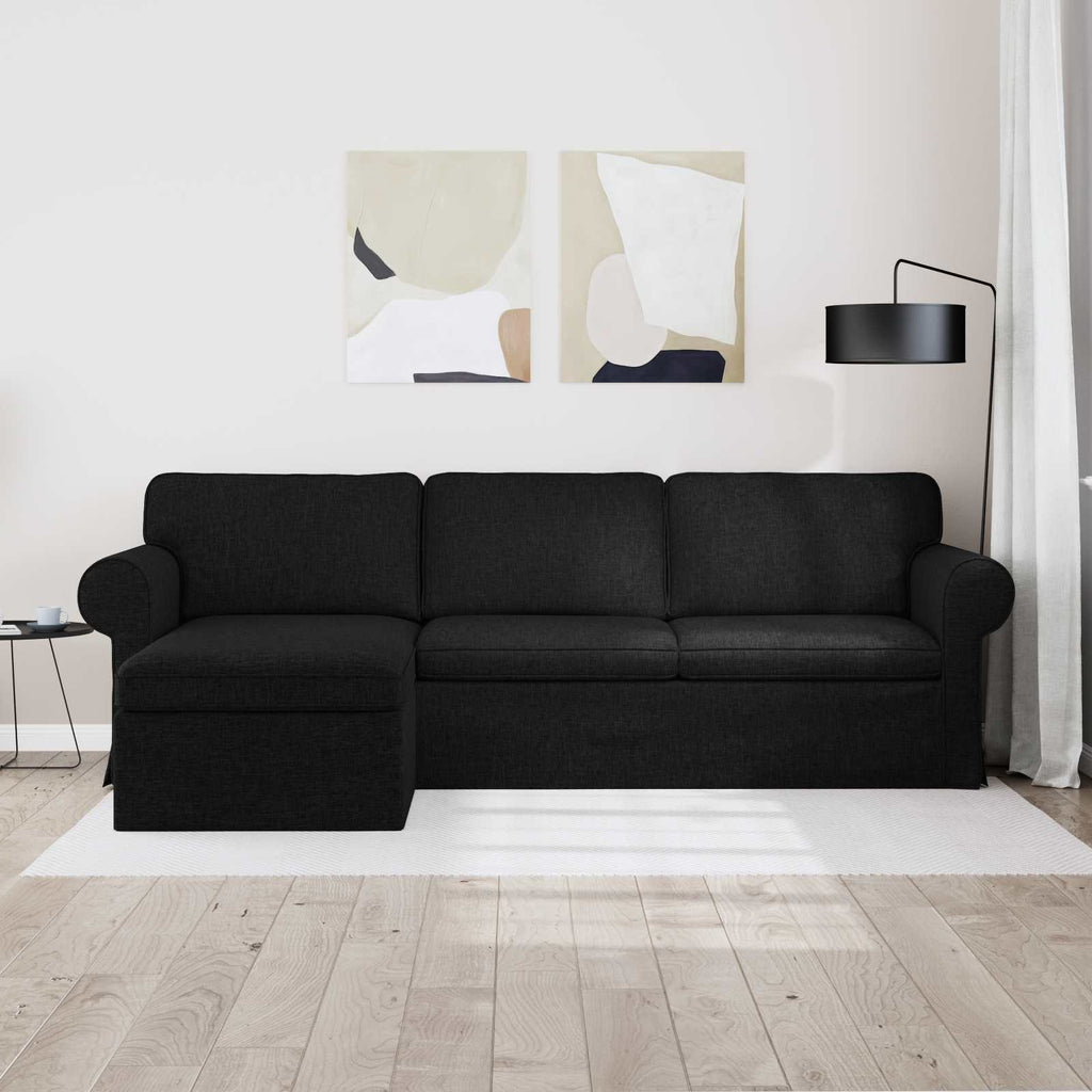 vidaXL Sofa Czarny 245 x 138 x 80 cm tkanina