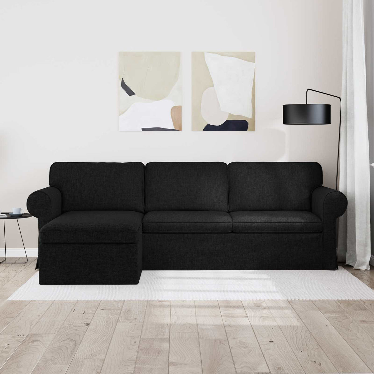 vidaXL Sofa Czarny 245 x 138 x 80 cm tkanina
