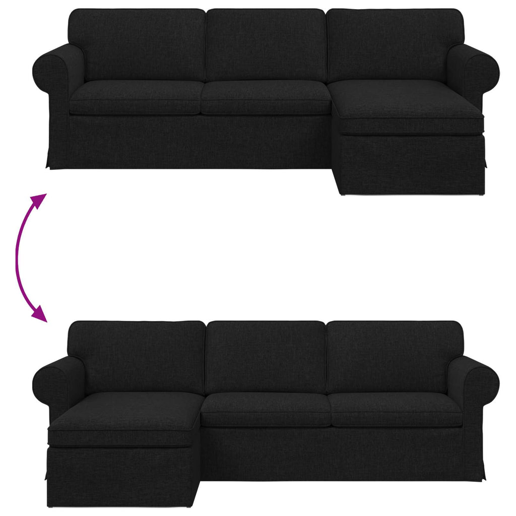 vidaXL Sofa Czarny 245 x 138 x 80 cm tkanina