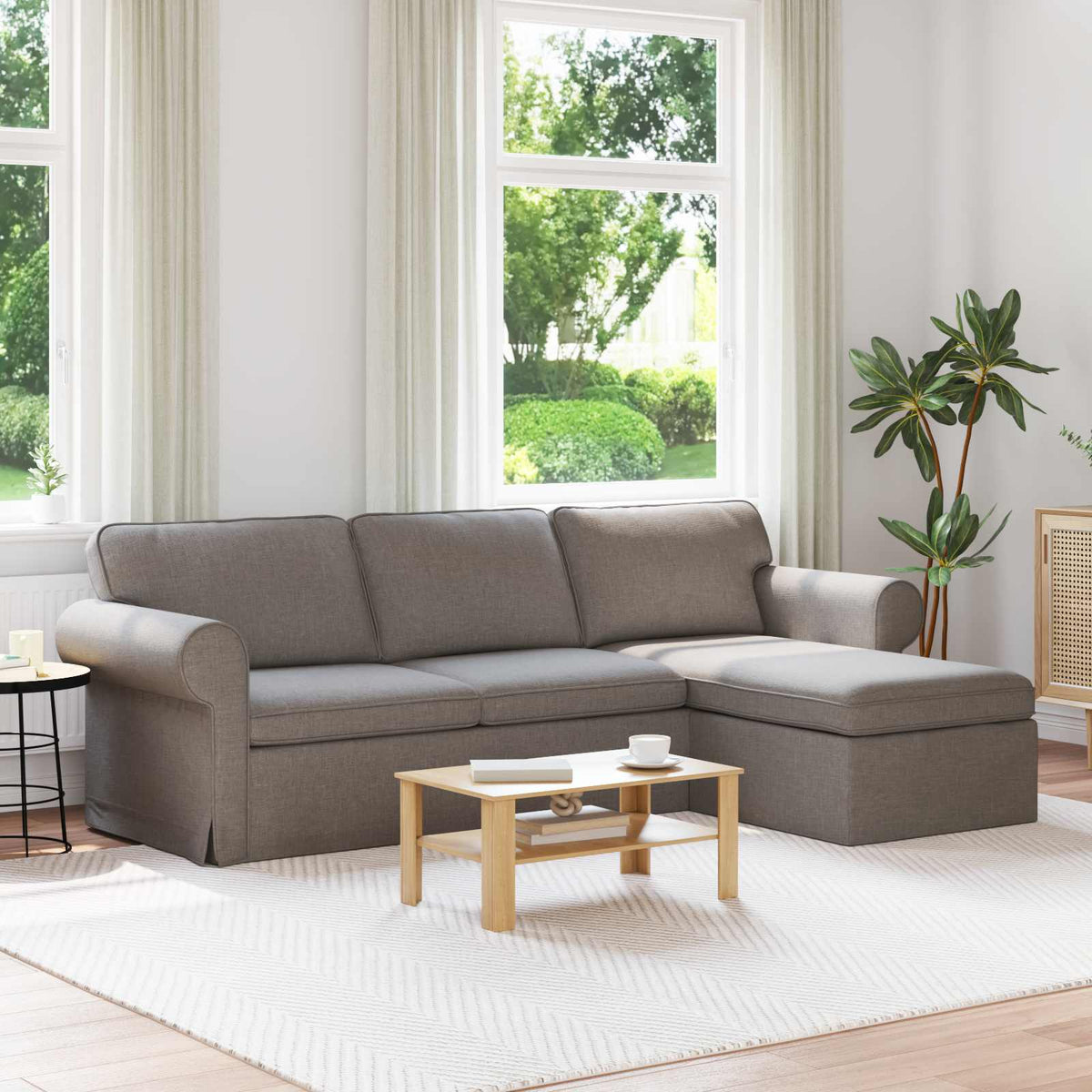 vidaXL Sofa Ciemnoszary 245 x 138 x 80 cm tkanina