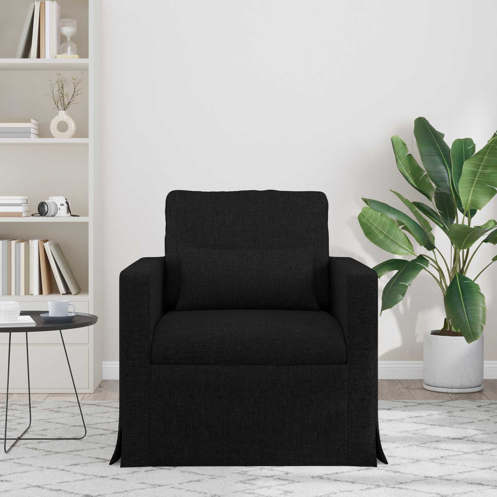 vidaXL Sofa Czarny 78 x 78 x 80 cm tkanina