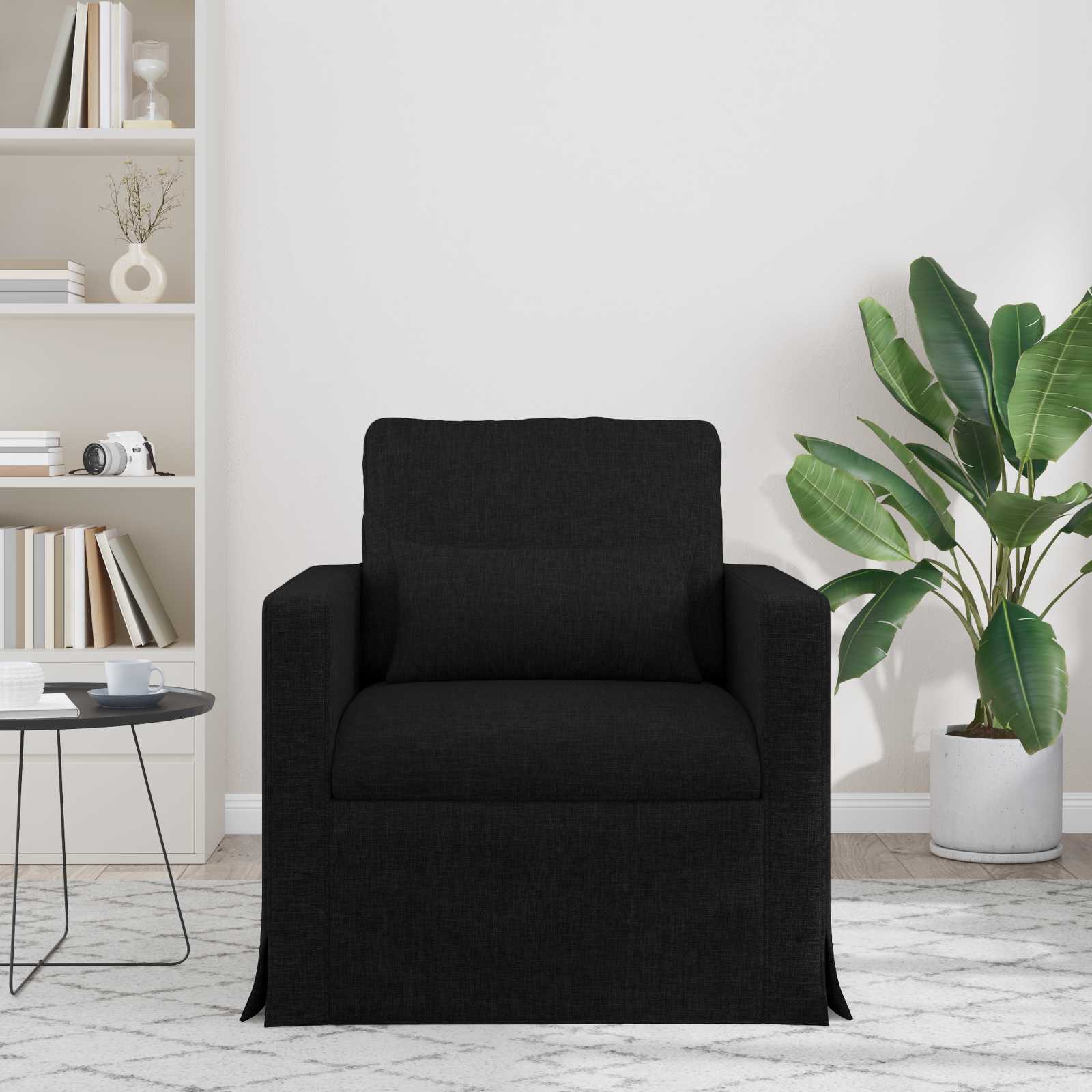 vidaXL Sofa Czarny 78 x 78 x 80 cm tkanina