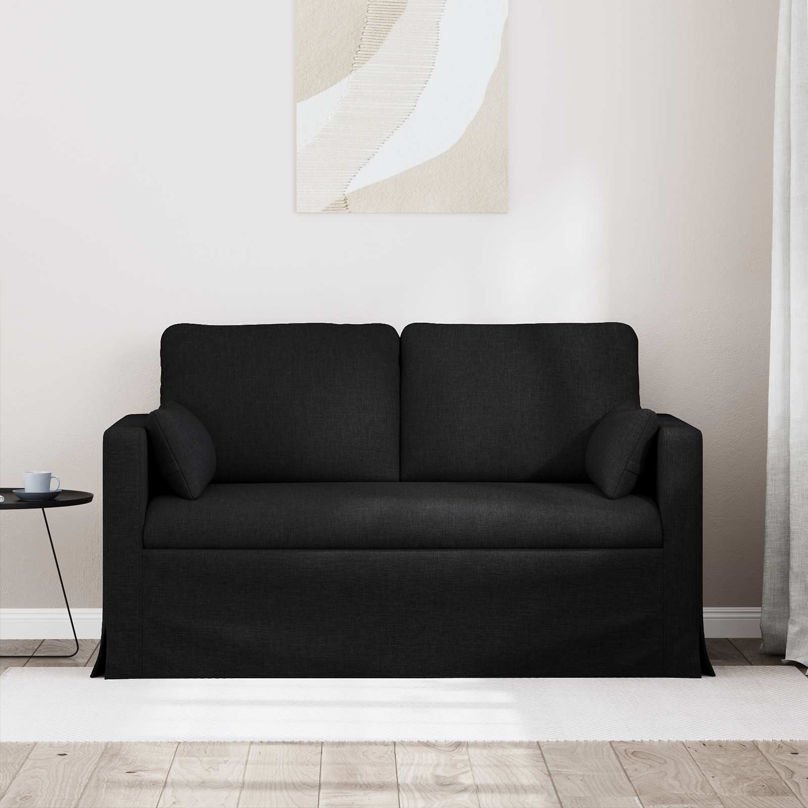 vidaXL Sofa Czarny 139 x 78 x 80 cm tkanina