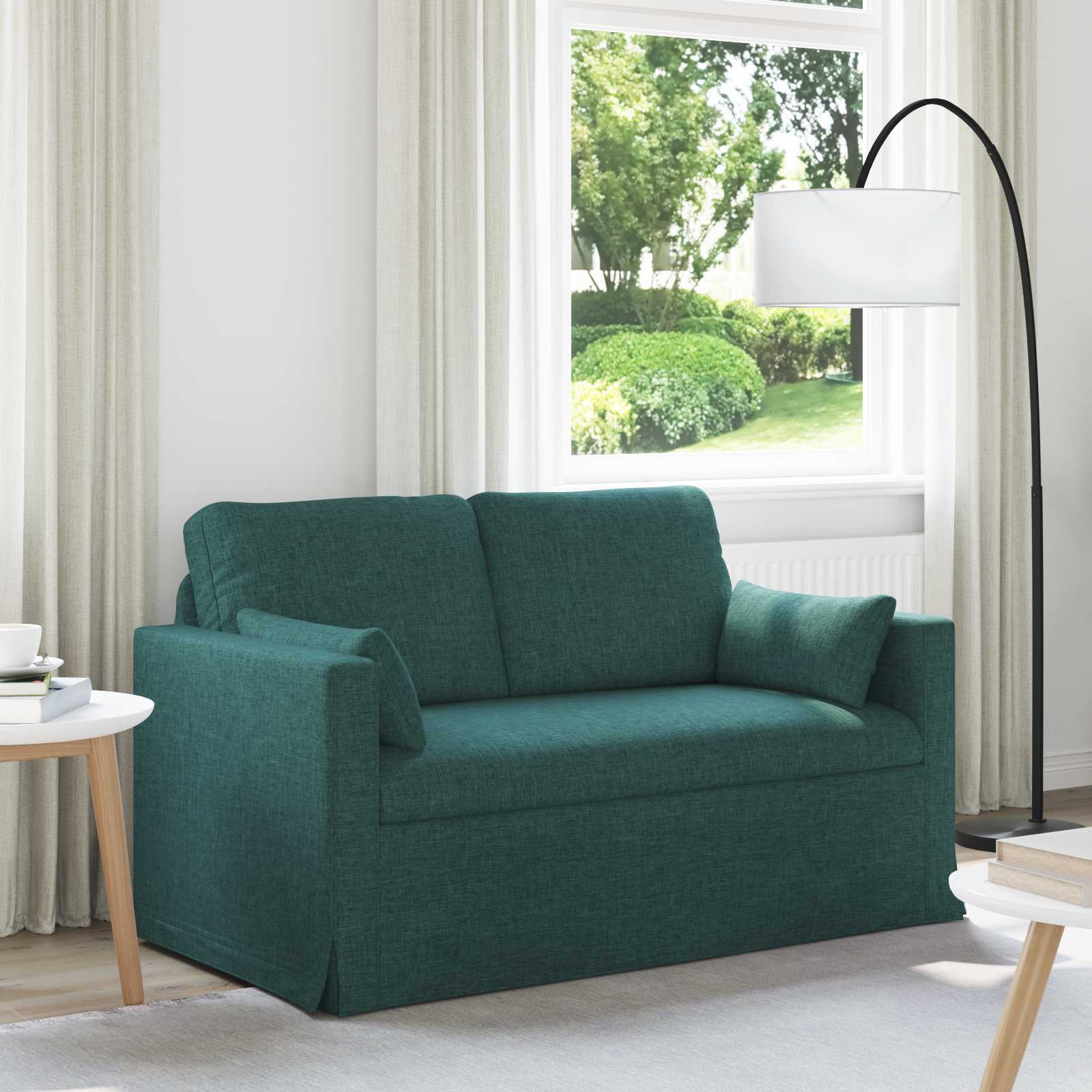 vidaXL Sofa Ciemna zieleń 139 x 78 x 80 cm tkanina