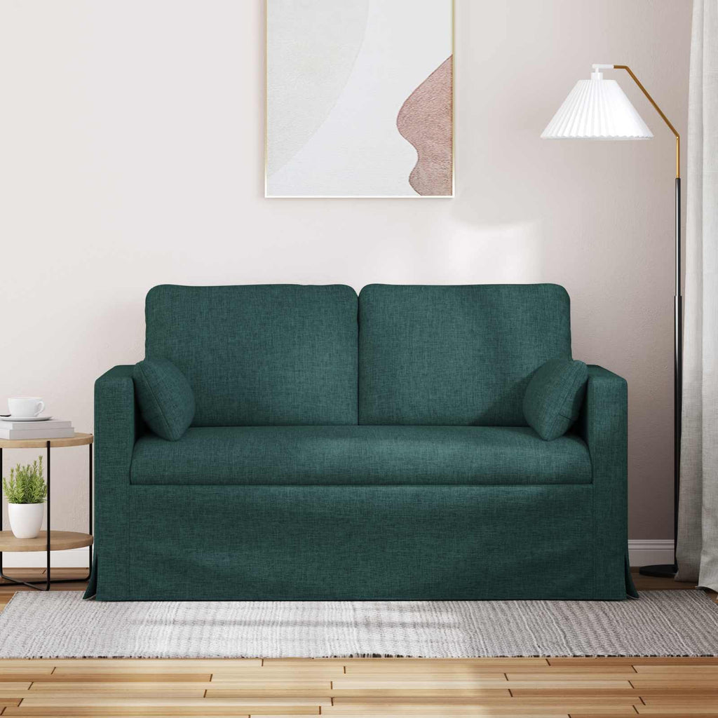 vidaXL Sofa Ciemna zieleń 139 x 78 x 80 cm tkanina