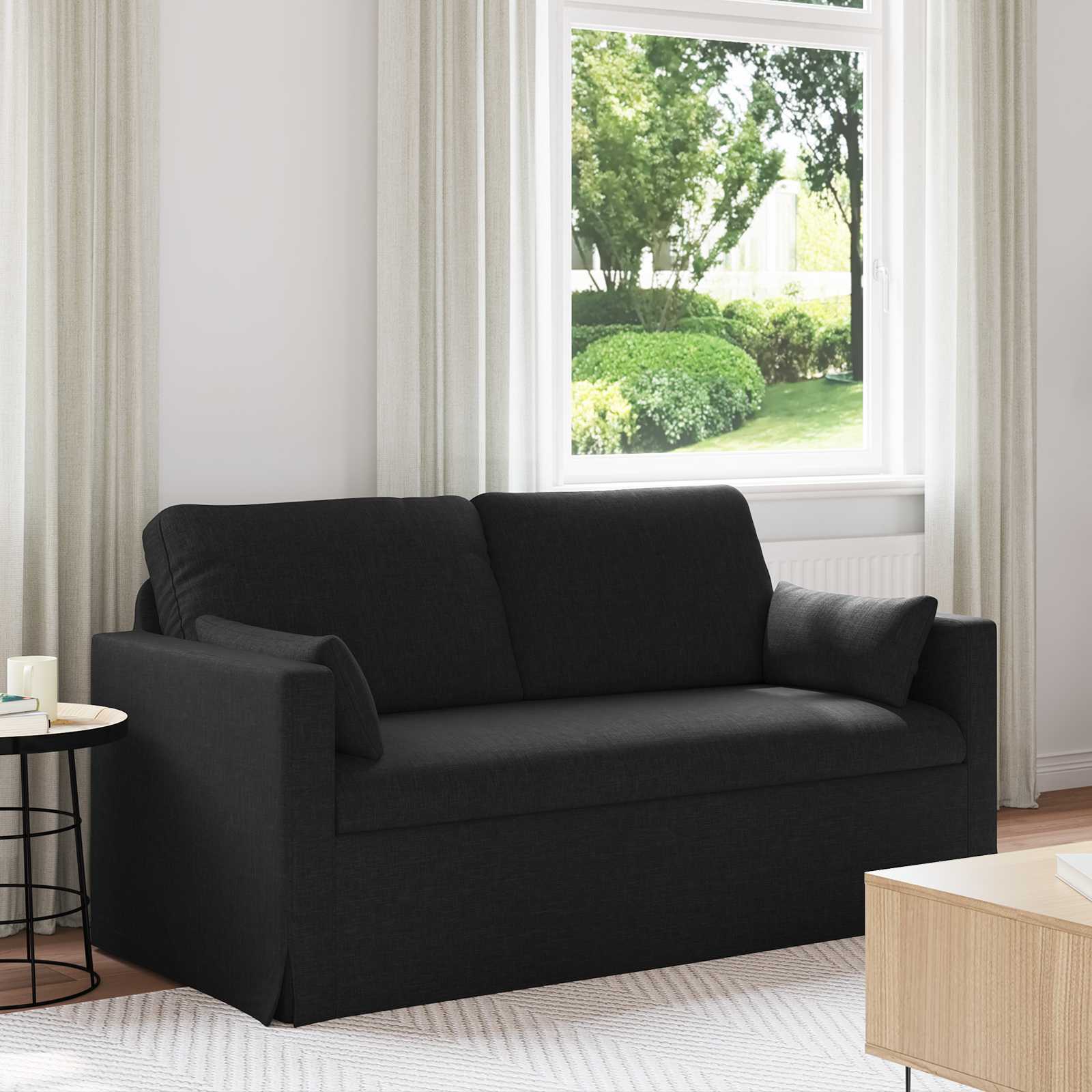 vidaXL Sofa Czarny 158 x 78 x 80 cm tkanina