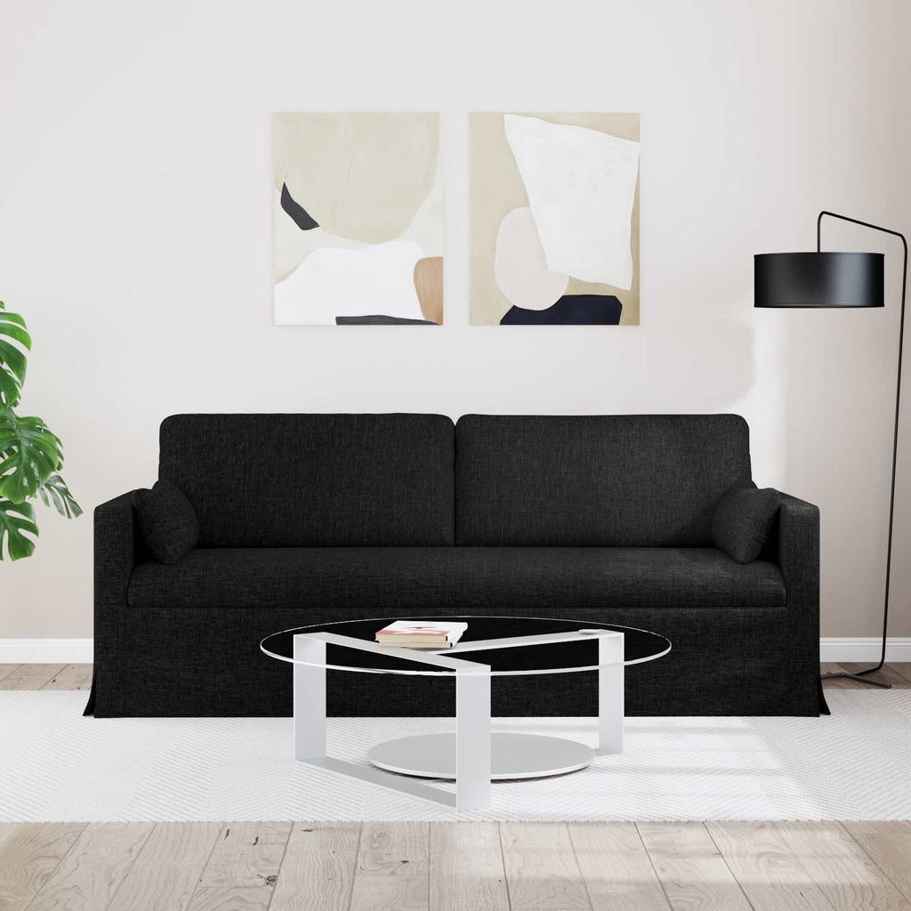 vidaXL Sofa Czarny 198 x 78 x 80 cm tkanina