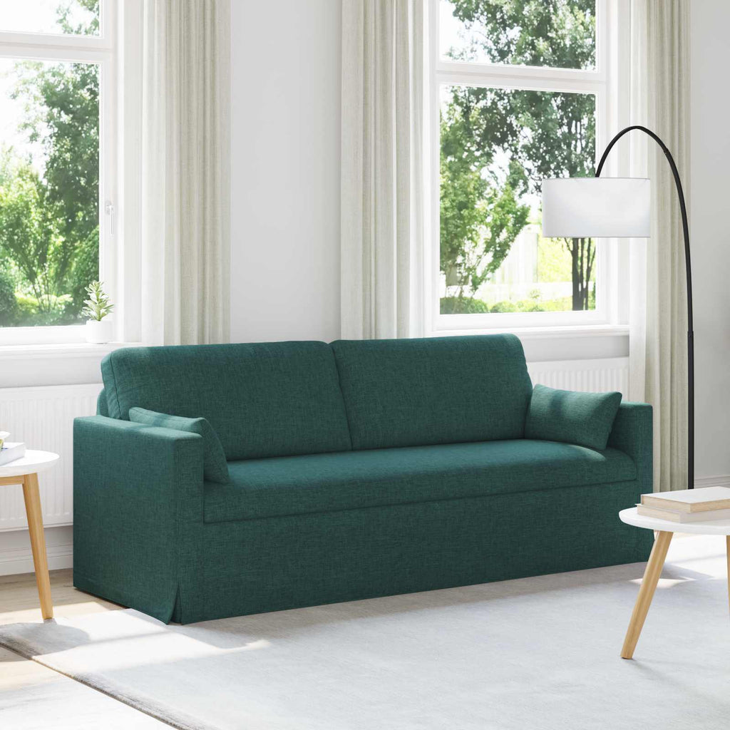 vidaXL Sofa Ciemna zieleń 198 x 78 x 80 cm tkanina
