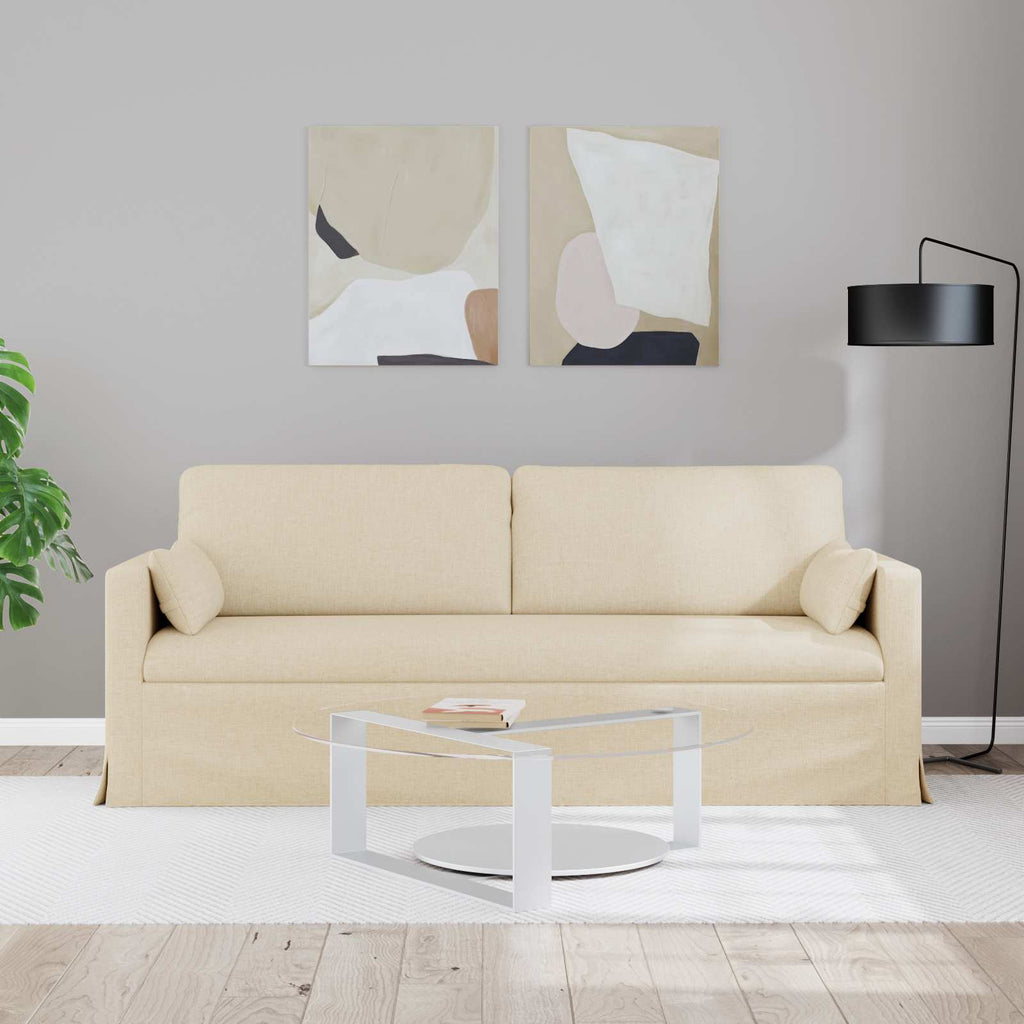 vidaXL Sofa Kremowy 198 x 78 x 80 cm tkanina