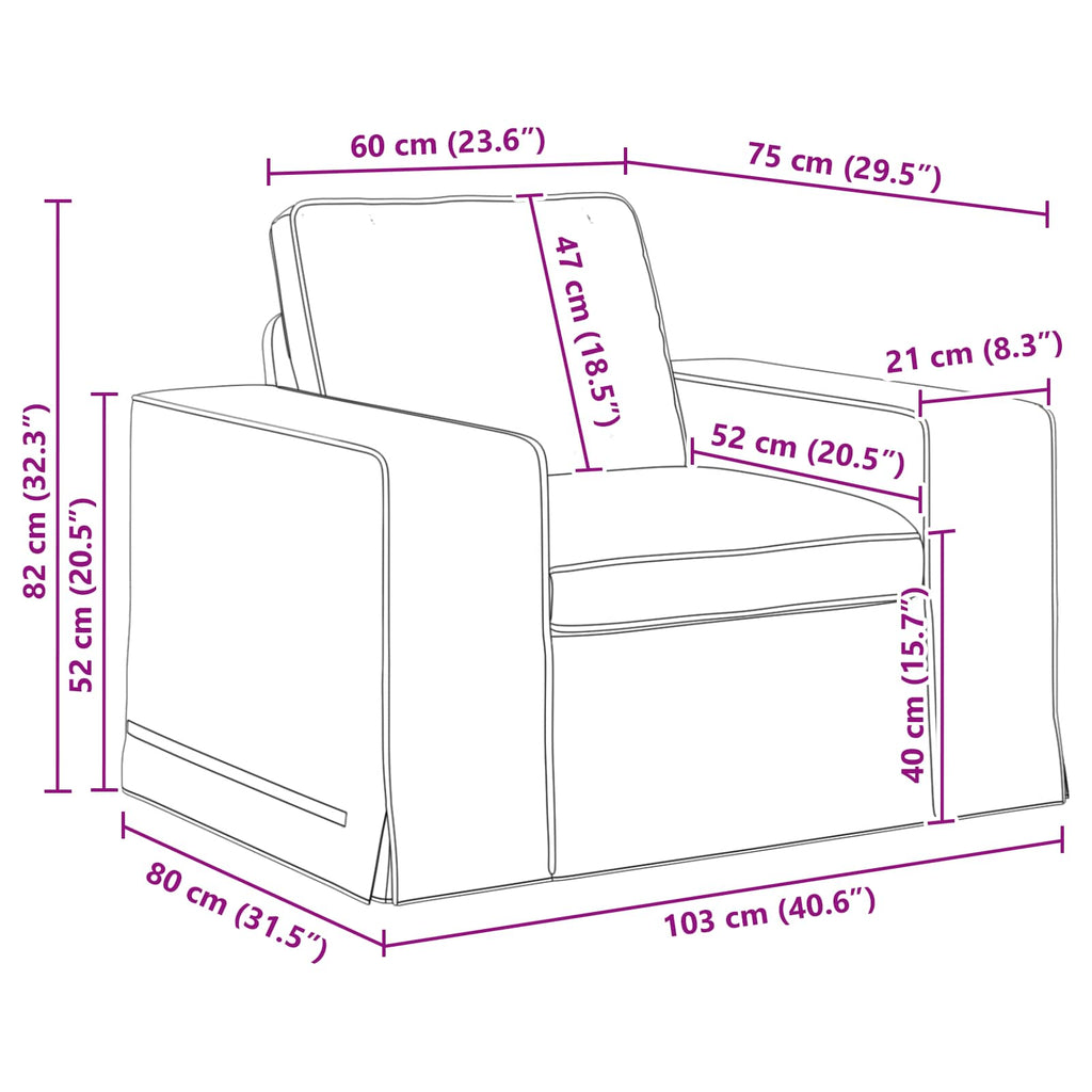 vidaXL Sofa Ciemnoszary 103 x 80 x 82 cm tkanina