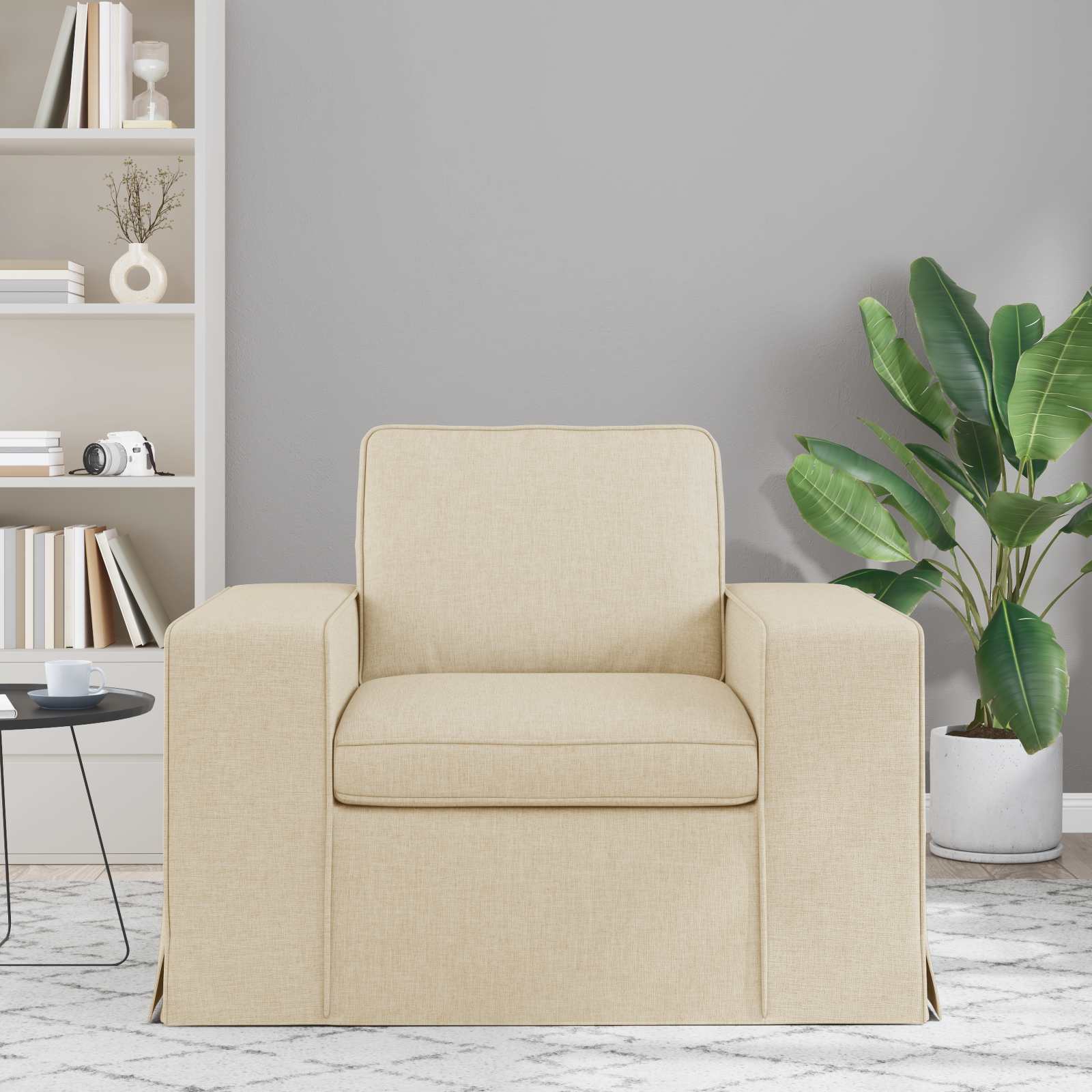vidaXL Sofa Kremowy 103 x 80 x 82 cm tkanina