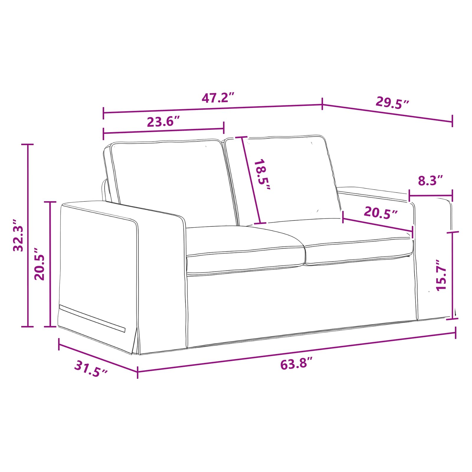 vidaXL Sofa Ciemnoszary 162 x 80 x 82 cm tkanina